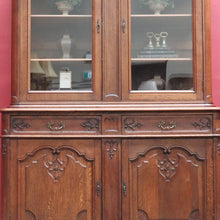 Load image into Gallery viewer, Antique French Oak Two Height China Cabinet or Bookcase with Glass Doors. B12703
