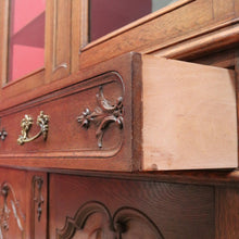 Load image into Gallery viewer, Antique French Oak Two Height China Cabinet or Bookcase with Glass Doors. B12703
