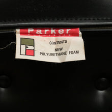 Load image into Gallery viewer, Pair of Retro Parker Mid-Century Bar Stools – Original Black Vinyl - Button Seats. B12513
