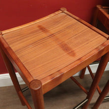 Load image into Gallery viewer, Pair of Retro Parker Mid-Century Bar Stools – Original Black Vinyl - Button Seats. B12513

