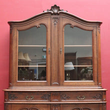 Load image into Gallery viewer, Antique French Oak Two Height China Cabinet or Bookcase with Glass Doors. B12703
