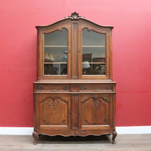 Load image into Gallery viewer, Antique French Oak Two Height China Cabinet or Bookcase with Glass Doors. B12703
