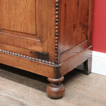 Load image into Gallery viewer, Antique French Oak Cabinet – Drawer, Shelves, Keys, Panel Doors &amp; Bun Feet. B12255
