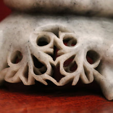 Load image into Gallery viewer, Chinese Soapstone Carving – Hand-Carved Floral Sculpture, Oriental Style. B12514
