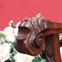 Load image into Gallery viewer, x SOLD Antique French Curule Savonarola Monk Chair with Carved Lion Masks. B12925
