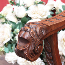 Load image into Gallery viewer, x SOLD Antique French Curule Savonarola Monk Chair with Carved Lion Masks. B12925
