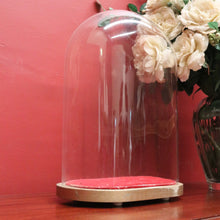 Load image into Gallery viewer, x SOLD Antique Glass Dome and Wooden Base, Statue, Religious, Clock Cover, Taxidermy Dome. B12316

