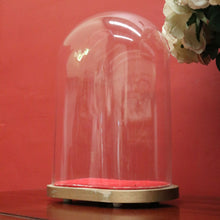 Load image into Gallery viewer, x SOLD Antique Glass Dome and Wooden Base, Statue, Religious, Clock Cover, Taxidermy Dome. B12316

