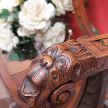 Load image into Gallery viewer, x SOLD Antique French Curule Savonarola Monk Chair with Carved Lion Masks. B12925
