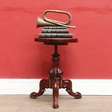 Load image into Gallery viewer, Australian Cedar Piano Stool Swivel Seat on Tri Leg Pedestal Base. B12934
