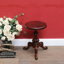 Load image into Gallery viewer, Australian Cedar Piano Stool Swivel Seat on Tri Leg Pedestal Base. B12934
