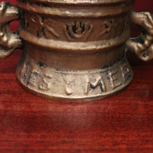 Load image into Gallery viewer, Antique French Brass Mortar &amp; Pestle – Ornate, Heavy, Decorative &amp; Usable. B12411
