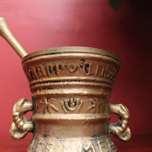 Load image into Gallery viewer, Antique French Brass Mortar &amp; Pestle – Ornate, Heavy, Decorative &amp; Usable. B12411
