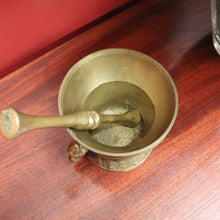 Load image into Gallery viewer, Antique French Brass Mortar &amp; Pestle – Ornate, Heavy, Decorative &amp; Usable. B12411
