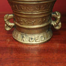 Load image into Gallery viewer, Antique French Brass Mortar &amp; Pestle – Ornate, Heavy, Decorative &amp; Usable. B12411
