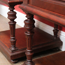 Load image into Gallery viewer, x SOLD Antique French Walnut Marble Top Bedside Cabinets True Pair. B12929
