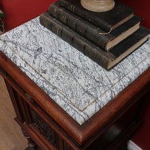 Load image into Gallery viewer, x SOLD Antique French Walnut Marble Top Bedside Cabinets True Pair. B12929
