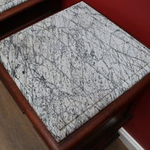 Load image into Gallery viewer, x SOLD Antique French Walnut Marble Top Bedside Cabinets True Pair. B12929
