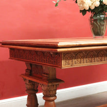 Load image into Gallery viewer, x SOLD Antique French Oak Parquetry Top Dining Table with Extension Leaves. B12491
