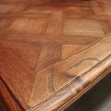 Load image into Gallery viewer, x SOLD Antique French Oak Parquetry Top Dining Table with Extension Leaves. B12491
