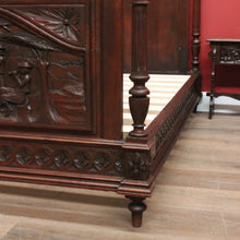 Load image into Gallery viewer, x SOLD Antique Brittany Double Bed – Carved French Timber, Complete with Slats. B12421
