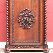 Load image into Gallery viewer, Antique French Oak Hall Cabinet Barley Twist Columns Single Door. B12915
