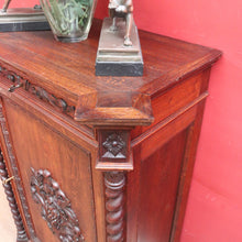 Load image into Gallery viewer, Antique French Oak Hall Cabinet Barley Twist Columns Single Door. B12915
