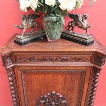 Load image into Gallery viewer, Antique French Oak Hall Cabinet Barley Twist Columns Single Door. B12915
