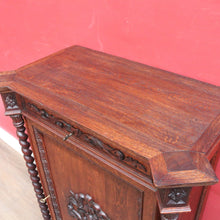 Load image into Gallery viewer, Antique French Oak Hall Cabinet Barley Twist Columns Single Door. B12915
