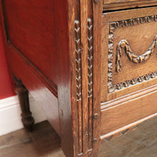 Load image into Gallery viewer, Antique French Oak Drop-Front Writing Bureau with Drawers and Cupboard. B12250
