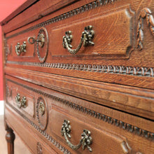 Load image into Gallery viewer, Antique French Oak Drop-Front Writing Bureau with Drawers and Cupboard. B12250
