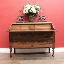 Load image into Gallery viewer, Antique French Oak Drop-Front Writing Bureau with Drawers and Cupboard. B12250

