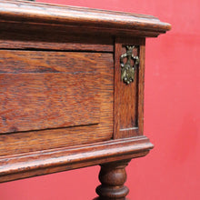 Load image into Gallery viewer, x SOLD Pair antique French oak bedside cabinets with marble tops and gilt mounts. B12941

