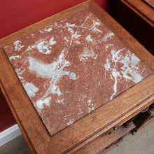Load image into Gallery viewer, x SOLD Pair antique French oak bedside cabinets with marble tops and gilt mounts. B12941
