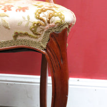 Load image into Gallery viewer, x SOLD Pair of antique English mahogany balloon back chairs with carved detail. B12939
