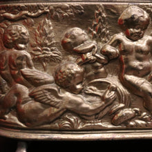 Load image into Gallery viewer, x SOLD French Brass Jardinière with Lion Handles, Cupids &amp; Paw Feet. B12312
