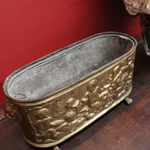 Load image into Gallery viewer, x SOLD French Brass Jardinière with Lion Handles, Cupids &amp; Paw Feet. B12312
