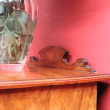 Load image into Gallery viewer, English antique rosewood music cabinet with satinwood inlay and castors. B12940
