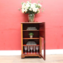 Load image into Gallery viewer, English antique rosewood music cabinet with satinwood inlay and castors. B12940
