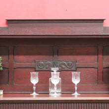 Load image into Gallery viewer, x SOLD Antique English mahogany sideboard with drawers cupboards and iron hardware. B12936
