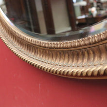 Load image into Gallery viewer, Vintage French Gilt Bevelled Edge Oval Wall Mirror with Ribbon Bow to the top. B12062
