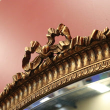 Load image into Gallery viewer, Vintage French Gilt Bevelled Edge Oval Wall Mirror with Ribbon Bow to the top. B12062
