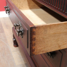 Load image into Gallery viewer, x SOLD Antique English mahogany sideboard with drawers cupboards and iron hardware. B12936
