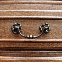Load image into Gallery viewer, x SOLD Antique French oak writing bureau with carved detail and drop front. B12768
