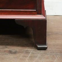 Load image into Gallery viewer, Antique English Mahogany Chest of Drawers – Flame Front, Bracket Feet, c.1800s
