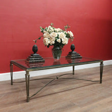 Load image into Gallery viewer, Wrought Iron Coffee Table with Bevelled Glass Top – Muted Gold Base. B12523
