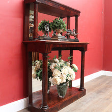 Load image into Gallery viewer, Antique Mahogany Mirror Back Display Stand Two Tier English. B12943
