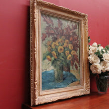 Load image into Gallery viewer, Antique French Framed Oil on Canvas still Life, Flowers in a Vase in a Gilt Frame. Signed. B11638
