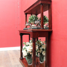 Load image into Gallery viewer, Antique Mahogany Mirror Back Display Stand Two Tier English. B12943
