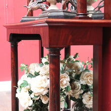 Load image into Gallery viewer, Antique Mahogany Mirror Back Display Stand Two Tier English. B12943
